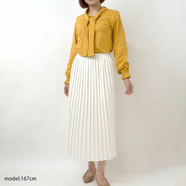 オーガニックコットン ニットプリーツスカート