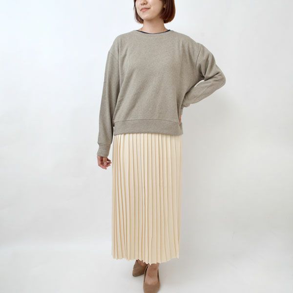 オーガニックコットン ニットプリーツスカート