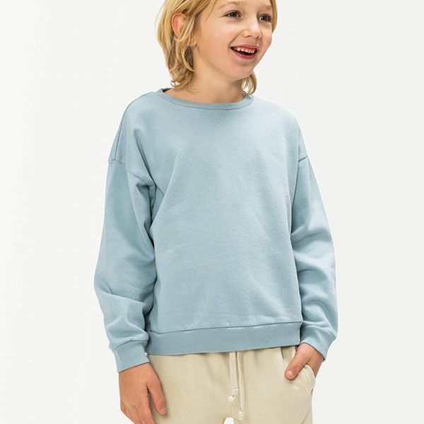 オーガニックコットン キッズ 裏起毛 クルーネックスウェットシャツ