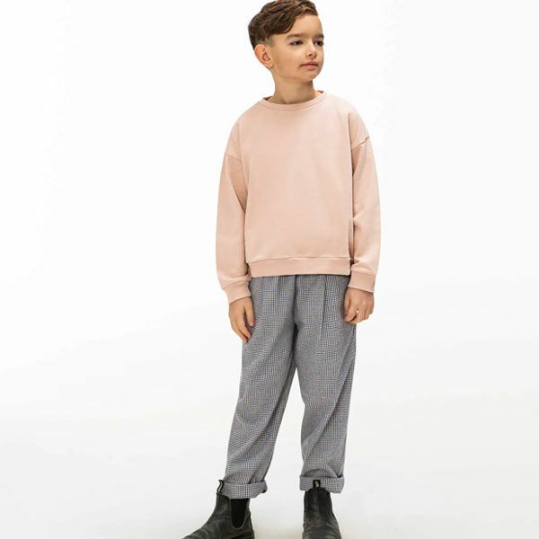 オーガニックコットン キッズ 裏起毛 クルーネックスウェットシャツ