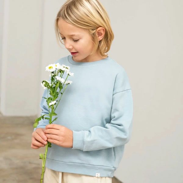 オーガニックコットン キッズ 裏起毛 クルーネックスウェットシャツ