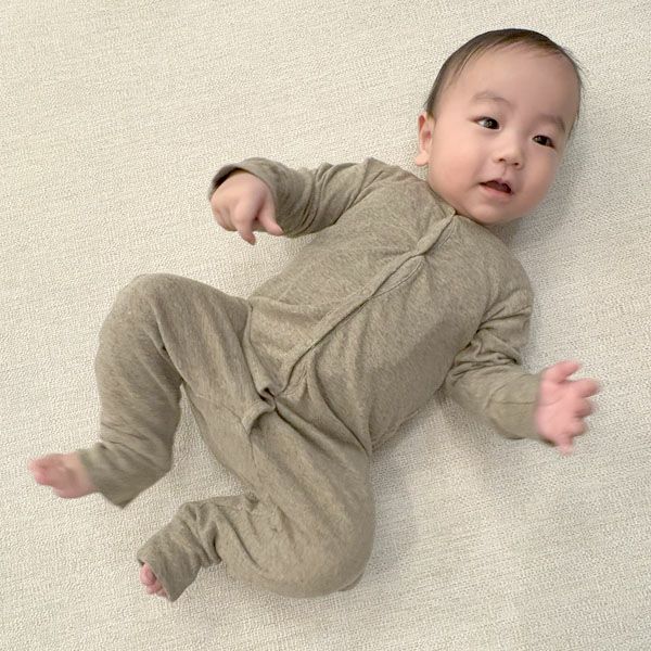 オーガニックコットン ベビー フライスカバーオール