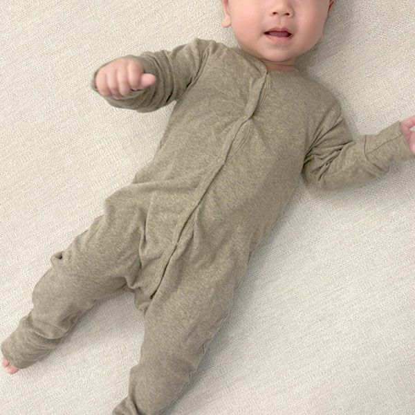 オーガニックコットン ベビー フライスカバーオール
