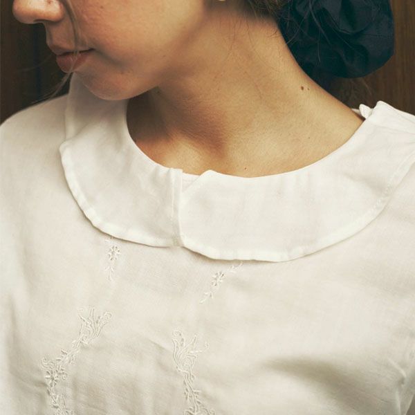 オーガニックコットン リリーガーゼ 刺繍ブラウス