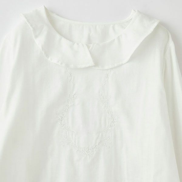 オーガニックコットン リリーガーゼ 刺繍ブラウス