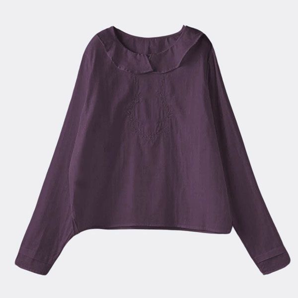 オーガニックコットン リリーガーゼ 刺繍ブラウス