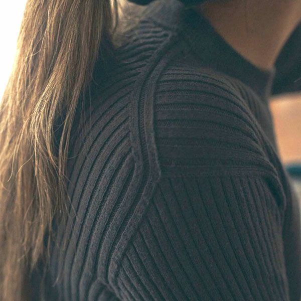 オーガニックコットン エアリー リブ フリルトップス