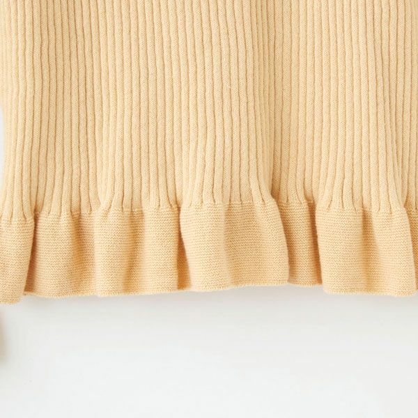 オーガニックコットン エアリー リブ フリルトップス