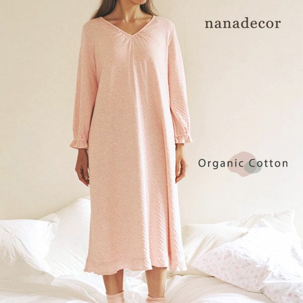 オーガニックコットン カラーリリー フリルワンピース