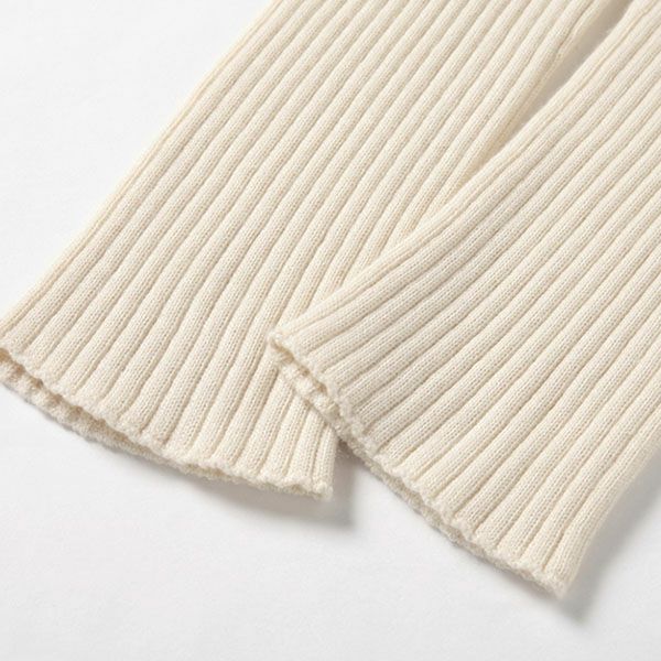 オーガニックコットン＆カシミヤ 無縫製リブパンツ ナチュラル