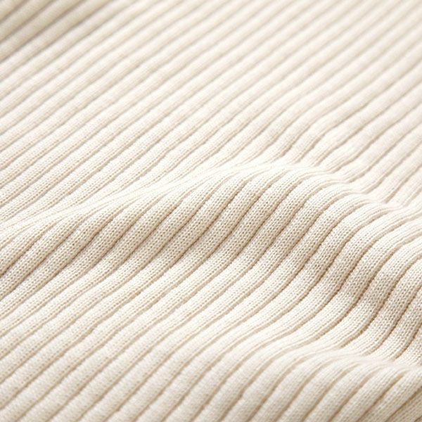 オーガニックコットン&カシミヤ リブタートル ナチュラル