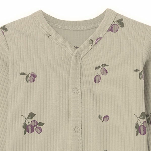 オーガニックコットン ベビー リブ カバーオール