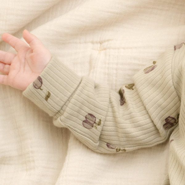 オーガニックコットン ベビー リブ カバーオール