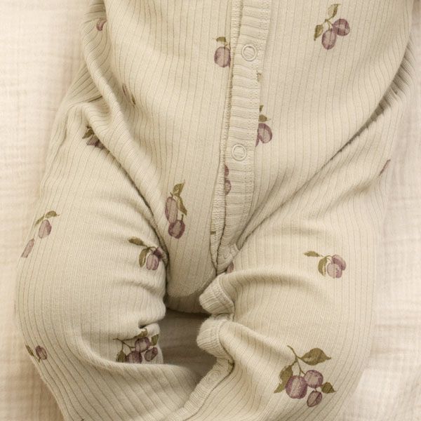 オーガニックコットン ベビー リブ カバーオール