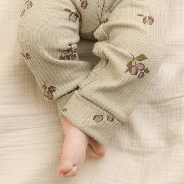 オーガニックコットン ベビー リブ カバーオール