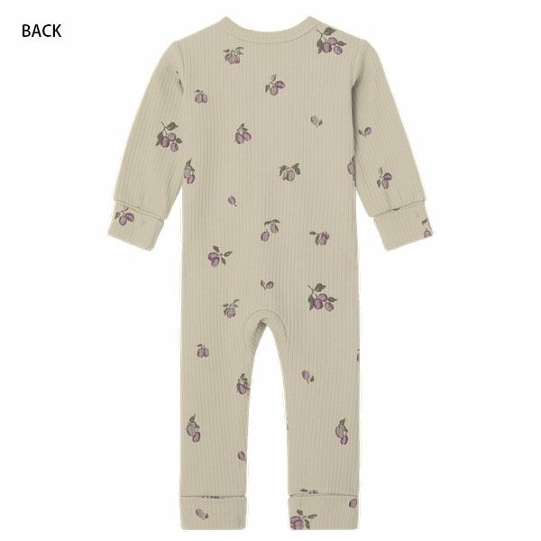 オーガニックコットン ベビー リブ カバーオール