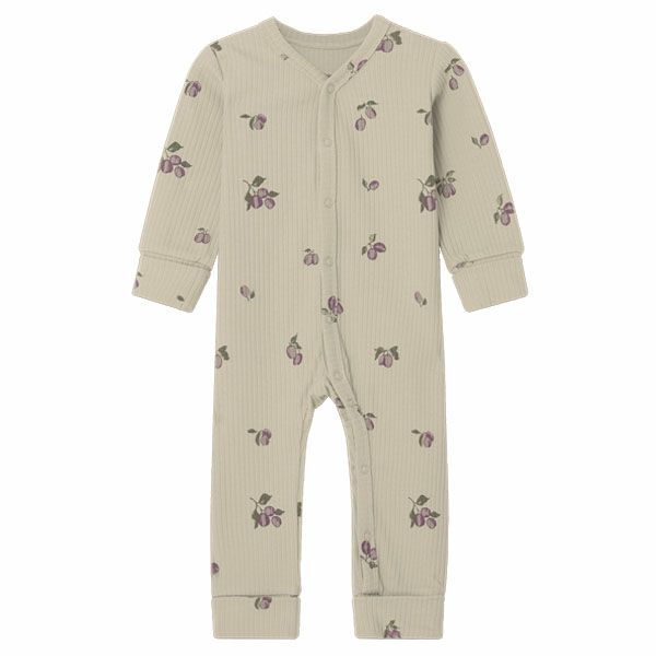 オーガニックコットン ベビー リブ カバーオール