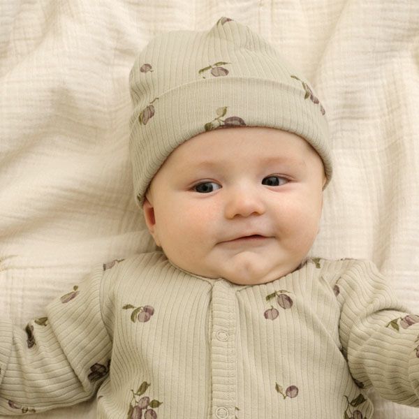 オーガニックコットン ベビー リブ ビーニー