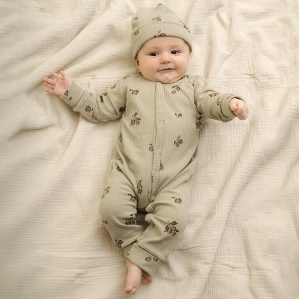 オーガニックコットン ベビー リブ ビーニー