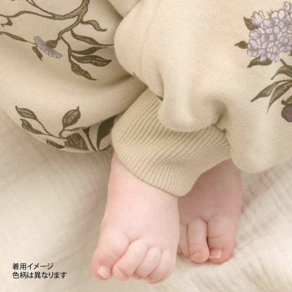 オーガニックコットン ベビー 裏起毛 スウェット カバーオールPrint