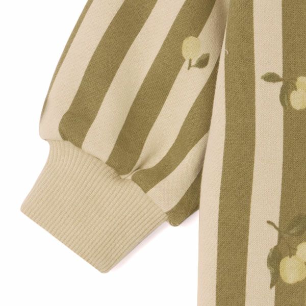オーガニックコットン ベビー 裏起毛 スウェット カバーオールStripe