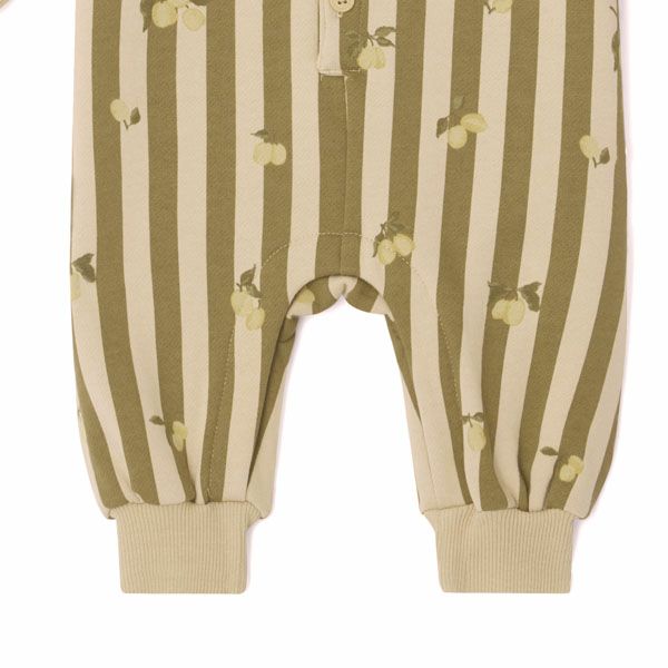 オーガニックコットン ベビー 裏起毛 スウェット カバーオールStripe