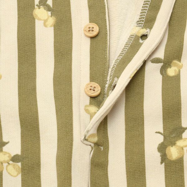 オーガニックコットン ベビー 裏起毛 スウェット カバーオールStripe