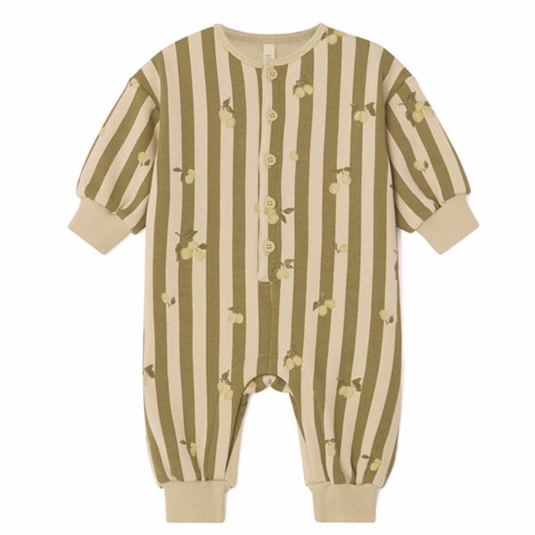 オーガニックコットン ベビー 裏起毛 スウェット カバーオールStripe