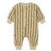 オーガニックコットン ベビー 裏起毛 スウェット カバーオールStripe