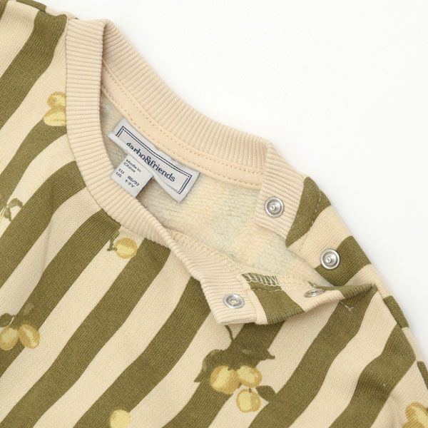 オーガニックコットン ベビー 裏起毛 スウェットシャツ Stripe