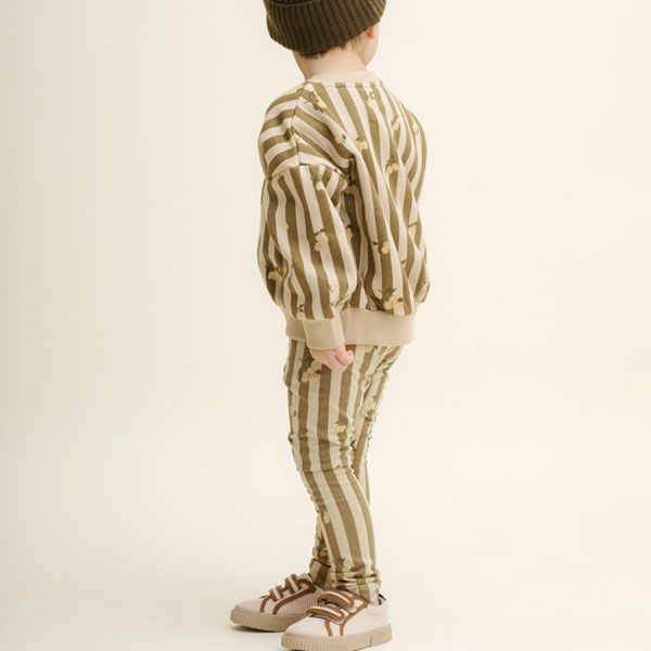 オーガニックコットン ベビー 裏起毛 スウェットシャツ Stripe