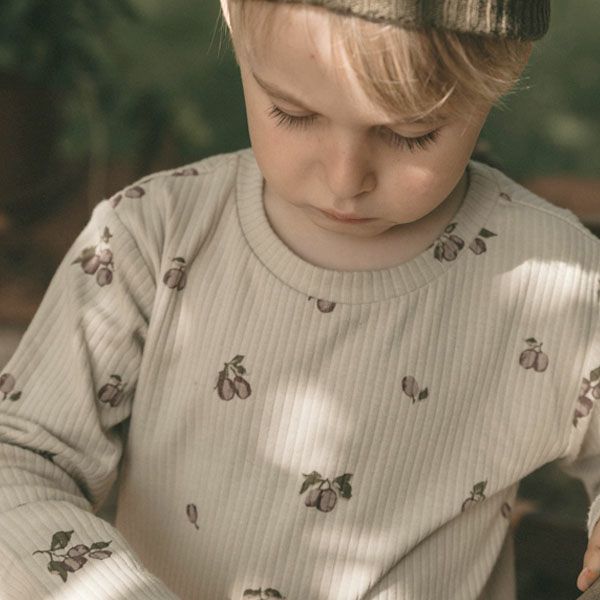 オーガニックコットン キッズ リブロングスリーブTシャツ
