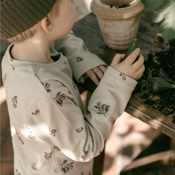 オーガニックコットン キッズ リブロングスリーブTシャツ