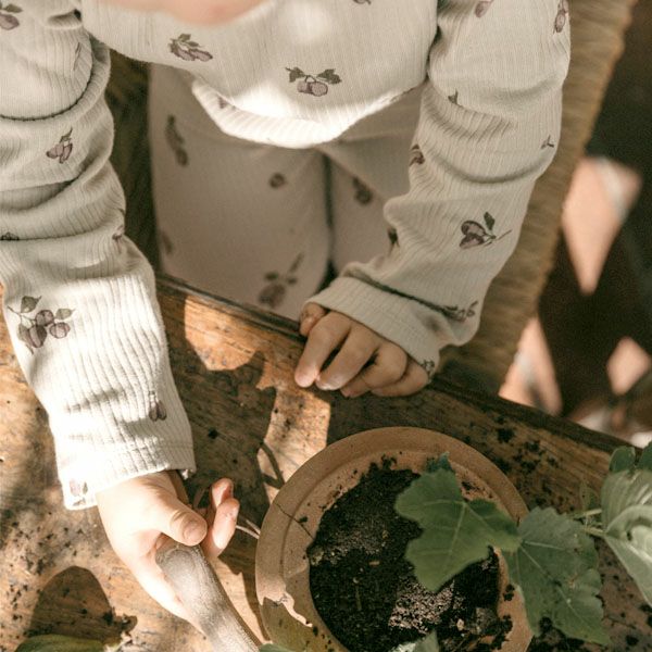 オーガニックコットン キッズ リブロングスリーブTシャツ