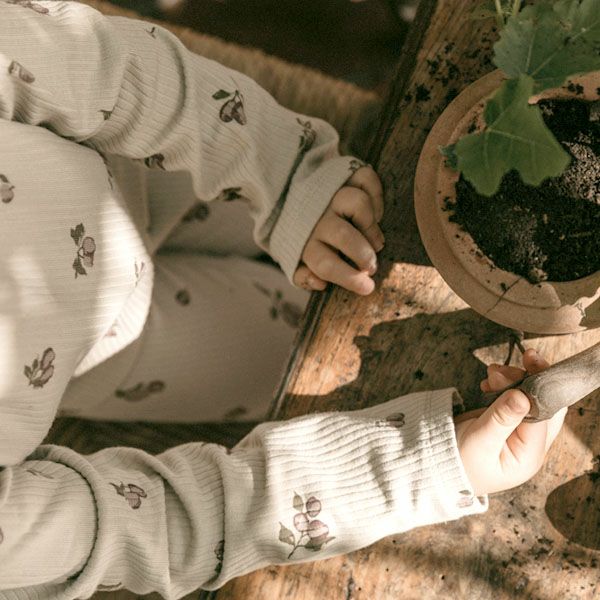 オーガニックコットン キッズ リブロングスリーブTシャツ