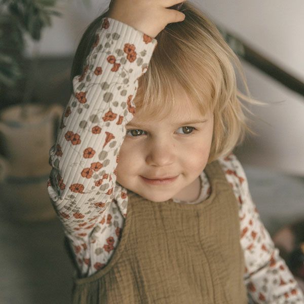 オーガニックコットン キッズ リブロングスリーブTシャツ