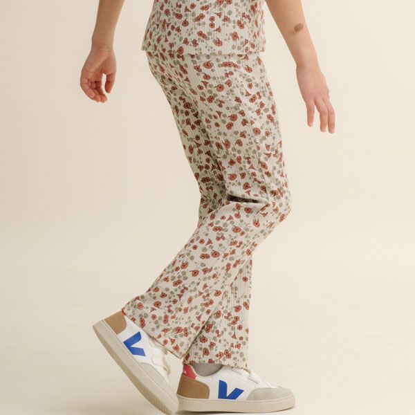 オーガニックコットン キッズ リブキックフレアレギンス