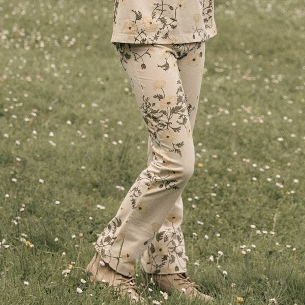 オーガニックコットン キッズ ジャージーキックフレアレギンス