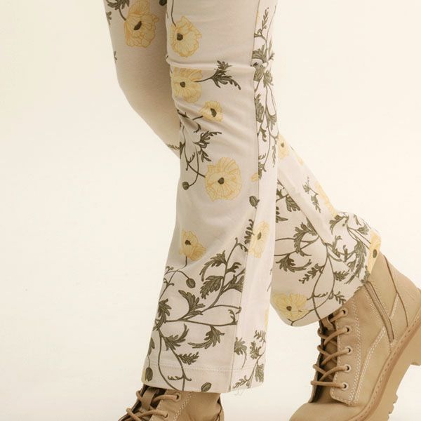 オーガニックコットン キッズ ジャージーキックフレアレギンス