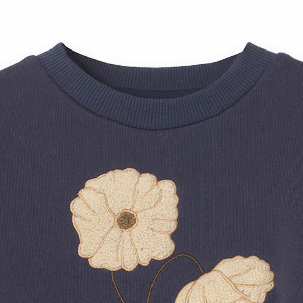 オーガニックコットン キッズ 裏起毛 スウェットシャツ Embroidery