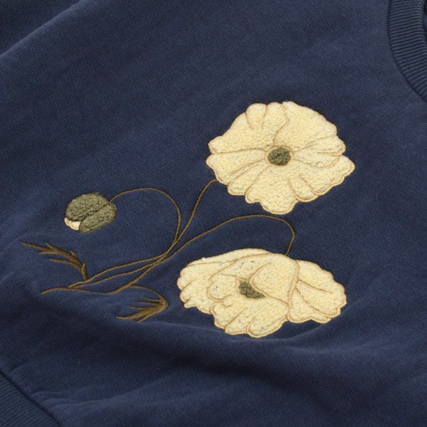 オーガニックコットン キッズ 裏起毛 スウェットシャツ Embroidery