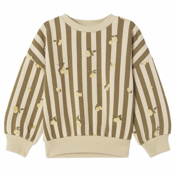 オーガニックコットン キッズ 裏起毛 スウェットシャツ Stripe
