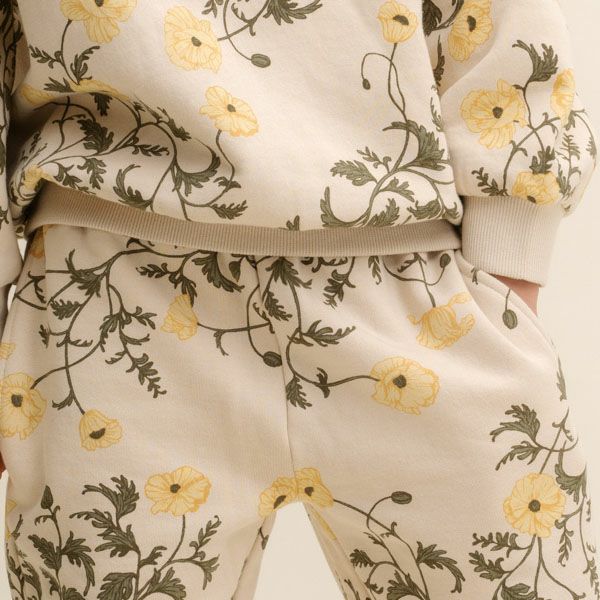 オーガニックコットン キッズ 裏起毛 スウェットパンツ Print