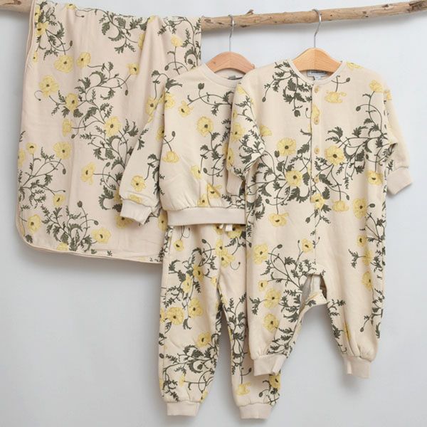 オーガニックコットン キッズ 裏起毛 スウェットパンツ Print