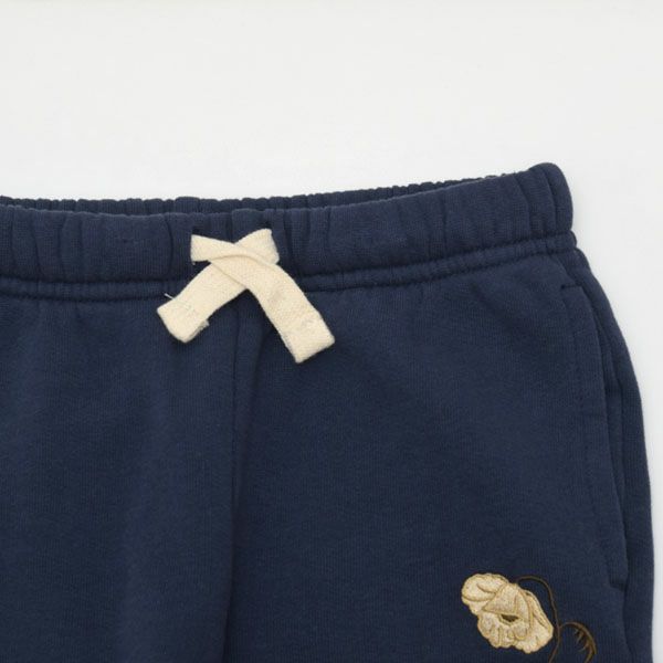 オーガニックコットン キッズ 裏起毛 スウェットパンツ Embroidery