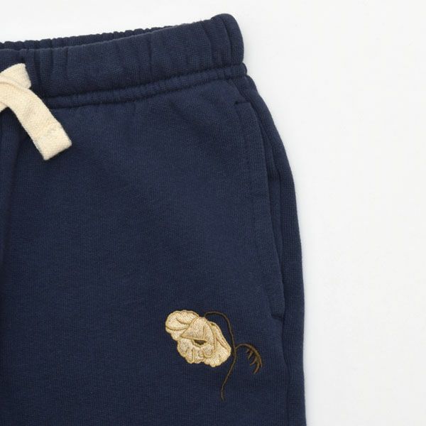 オーガニックコットン キッズ 裏起毛 スウェットパンツ Embroidery