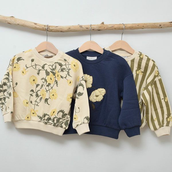 オーガニックコットン キッズ 裏起毛 スウェットパンツ Embroidery