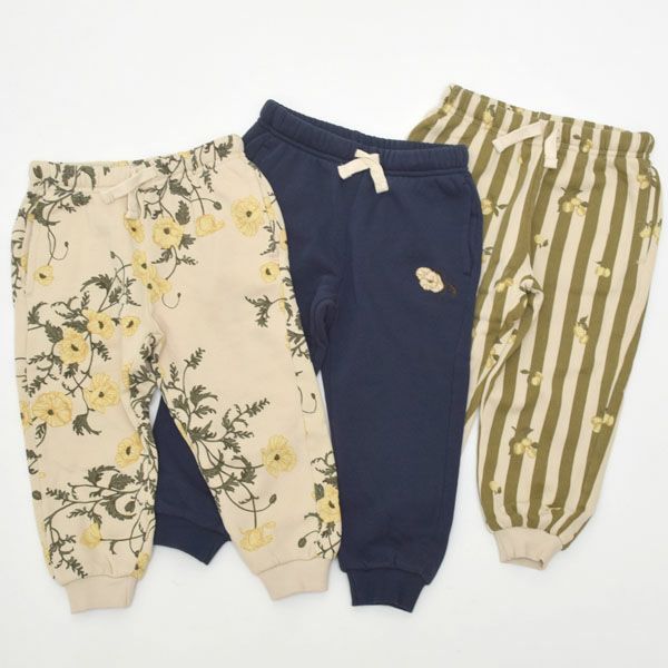 オーガニックコットン キッズ 裏起毛 スウェットパンツ Embroidery