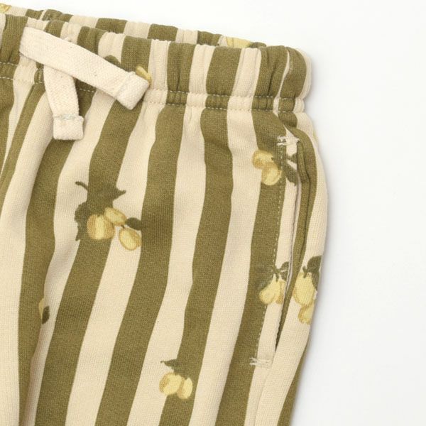 オーガニックコットン キッズ 裏起毛 スウェットパンツ Stripe