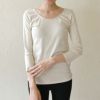 オーガニックコットン インナー 八分袖トップ